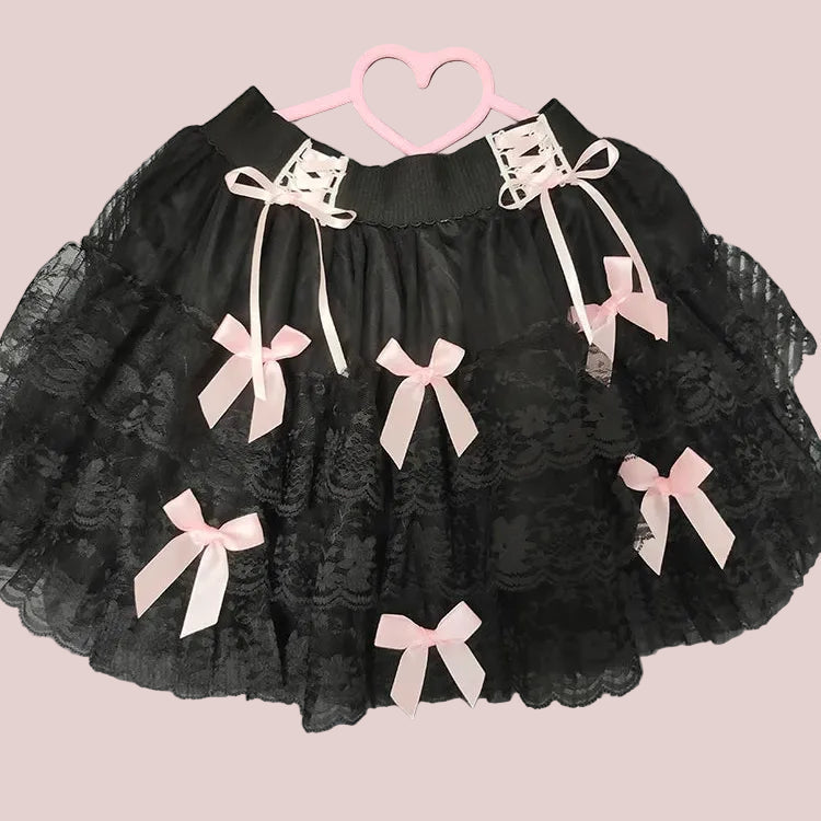 Dark Coquette Gothic Lace Skirt