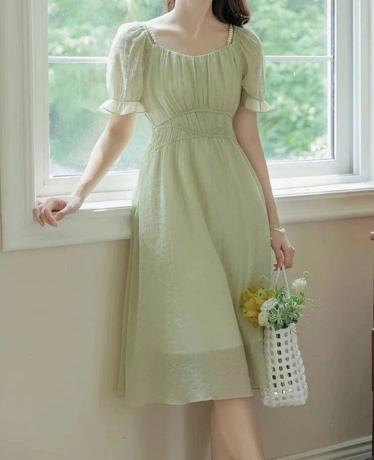 Ethereal Fairy Dress with Pearl Shoulder Straps Fairy Dresses Ethereal Fairy Dress with Pearl Shoulder Straps Fairy Dresses