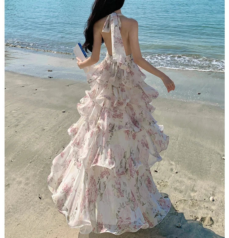 Honey Beam Flared Ruffle Spring Coquette Dress