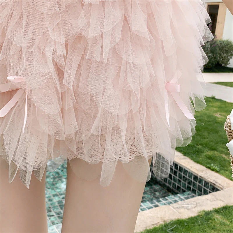 Day-Beam Coquette Mini Skirt