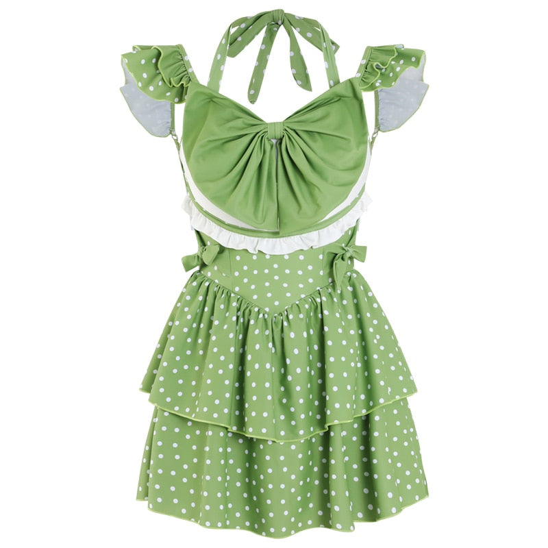 Green Witch Cottagecore Skirted Swimsuit