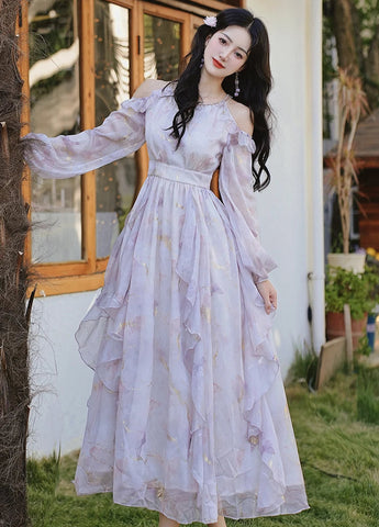 Dreamy Violet Butterfly Princess Fairy Dress