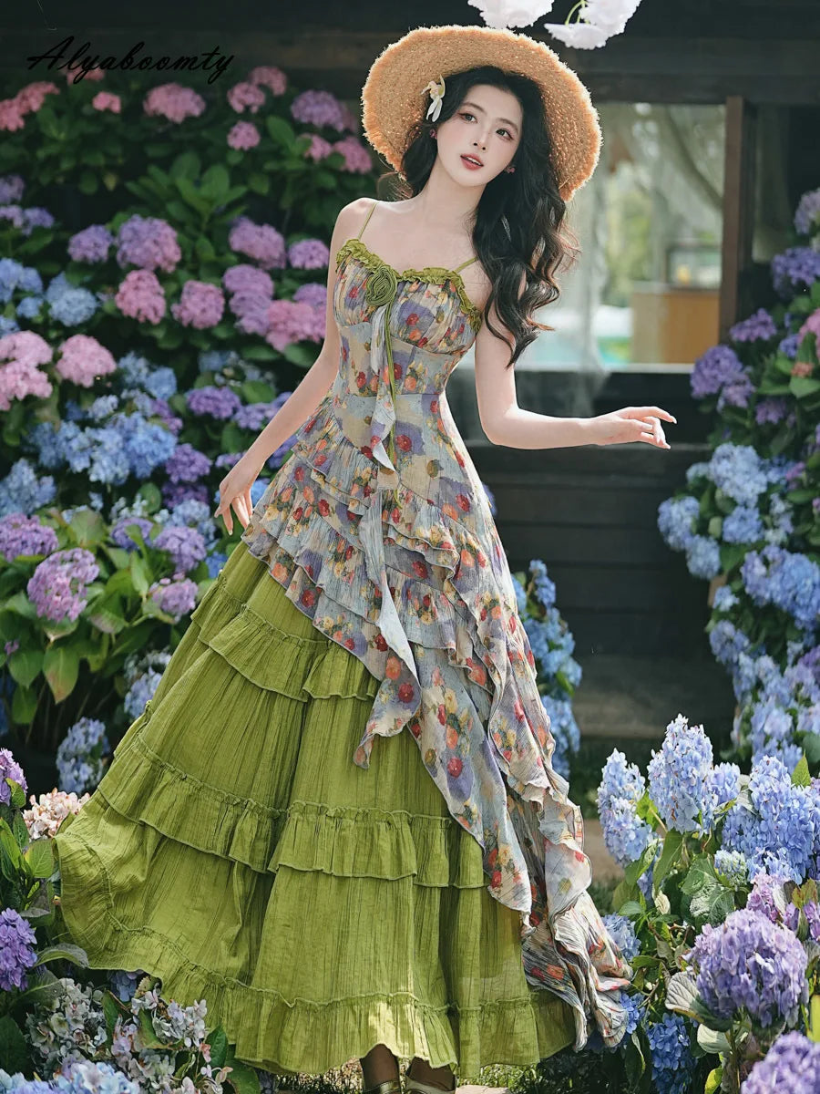 Enchanted Forest Nymph Set Green Witch Cottage Fairy Goblincore Outfit