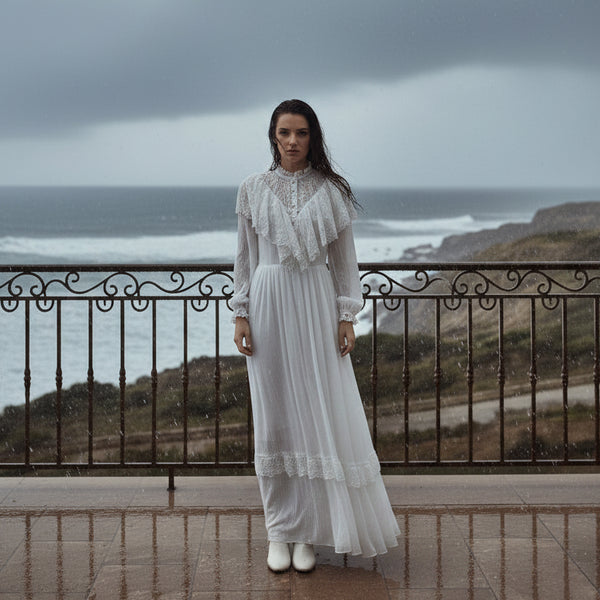 Berline Victorian-Style White Lace Dress