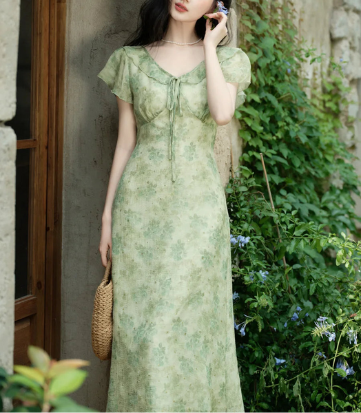 Spring Clover Fairy Cottagecore Dress