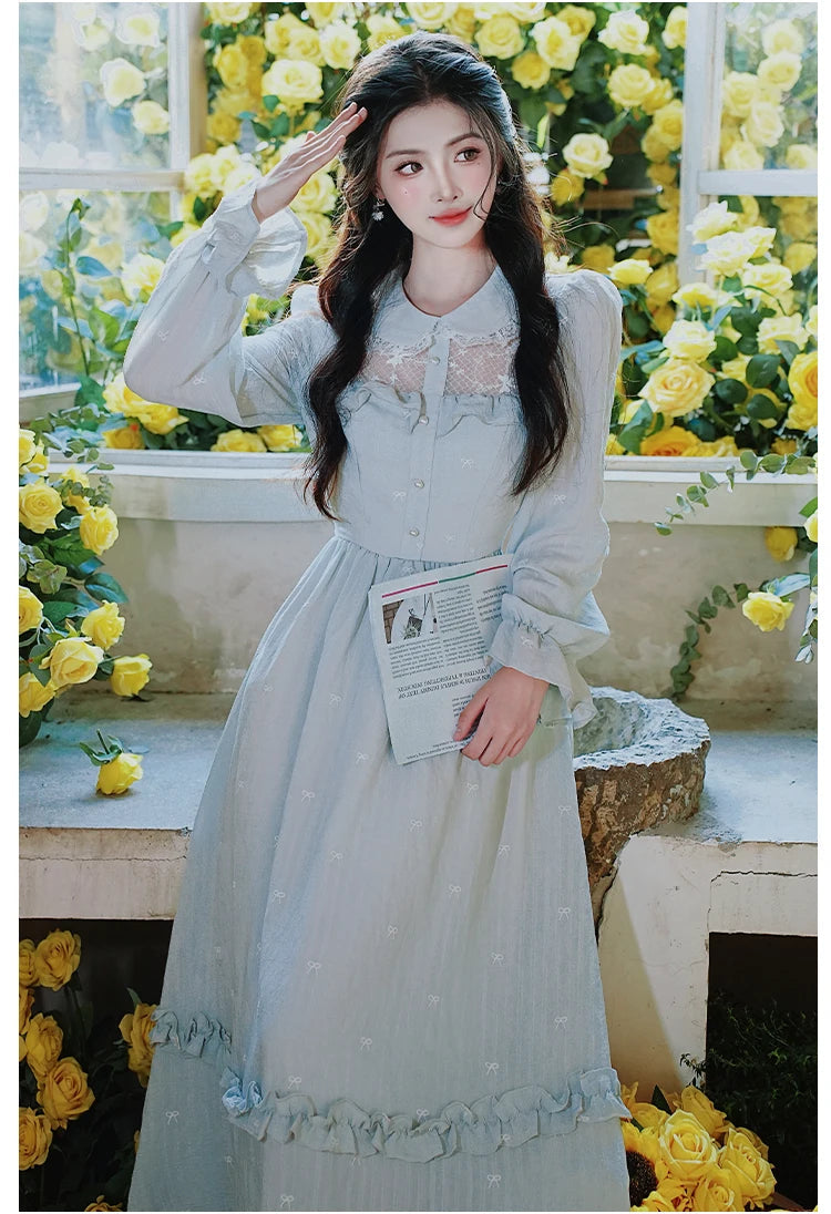 Alice Light Blue Victorian-Inspired Dress