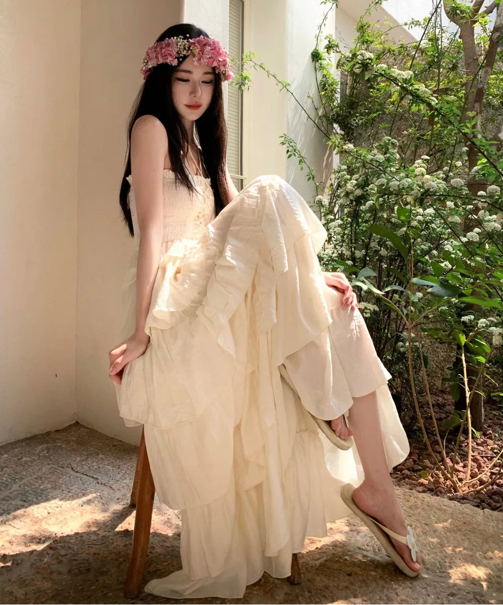 Lotus Wings Ruffle Coquette Dress