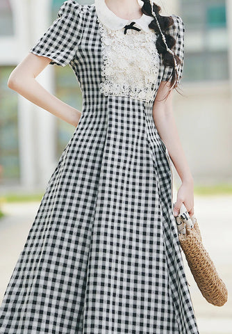 Saira Plaid Vintage Academia Dress