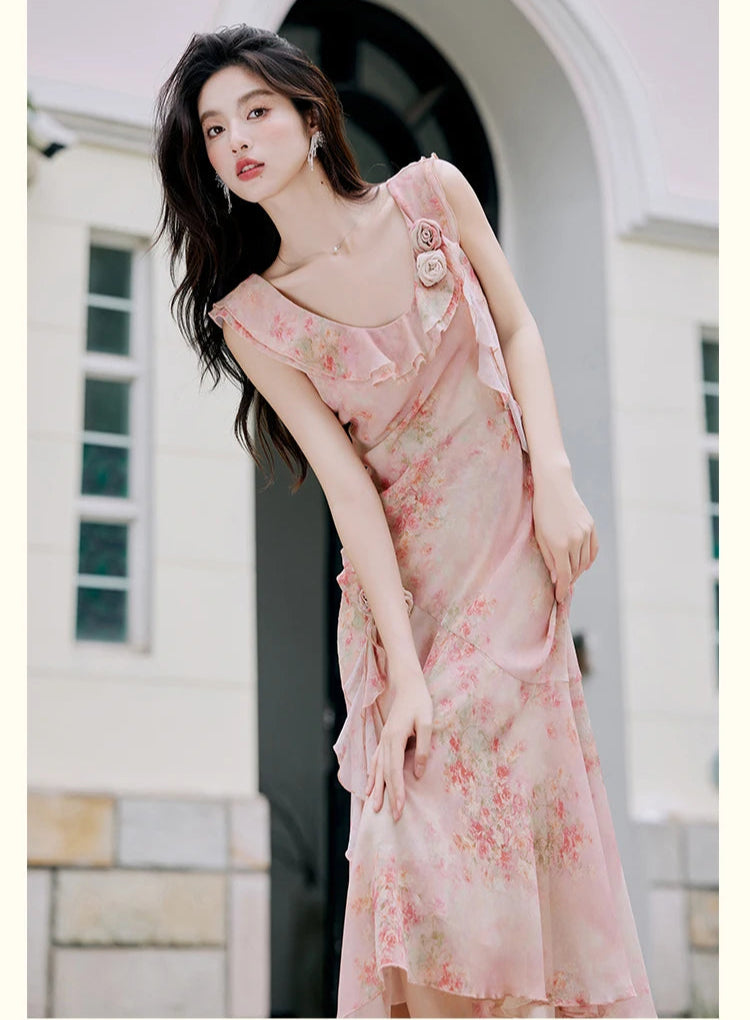 Honey Vine Vintage-Floral Ethereal Essence Dress