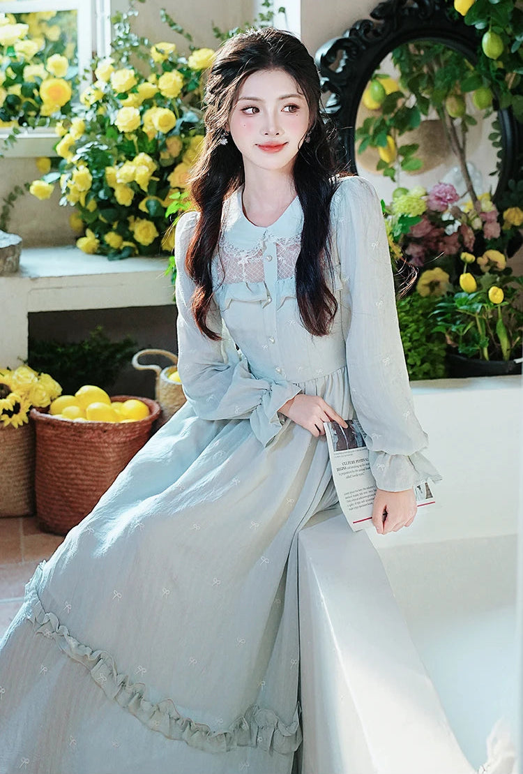 Alice Light Blue Victorian-Inspired Dress