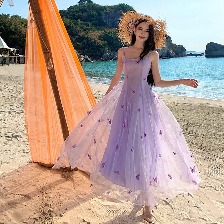 Lilac Butterfly Ethereal Fairycore Dress
