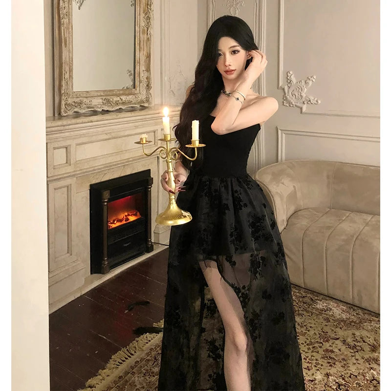 Haunting Flowers Dark Romantic Goth Dress