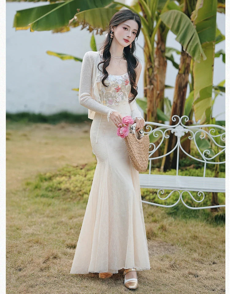 Flower Applique Coquette Fairy Dress