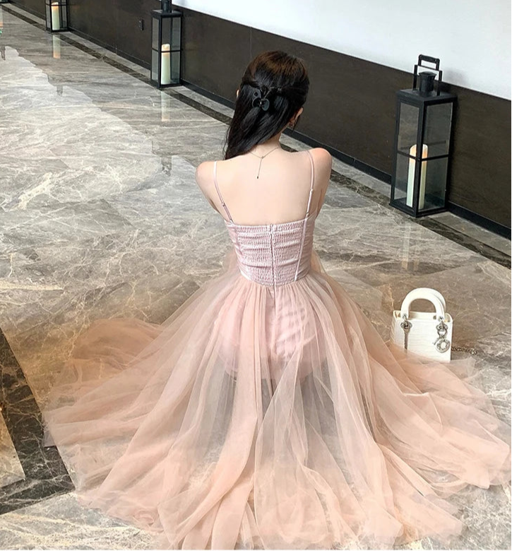 Peach pink Balletcore Dress balletcore aesthetic fairy dress Peach pink Balletcore Dress balletcore aesthetic fairy dress