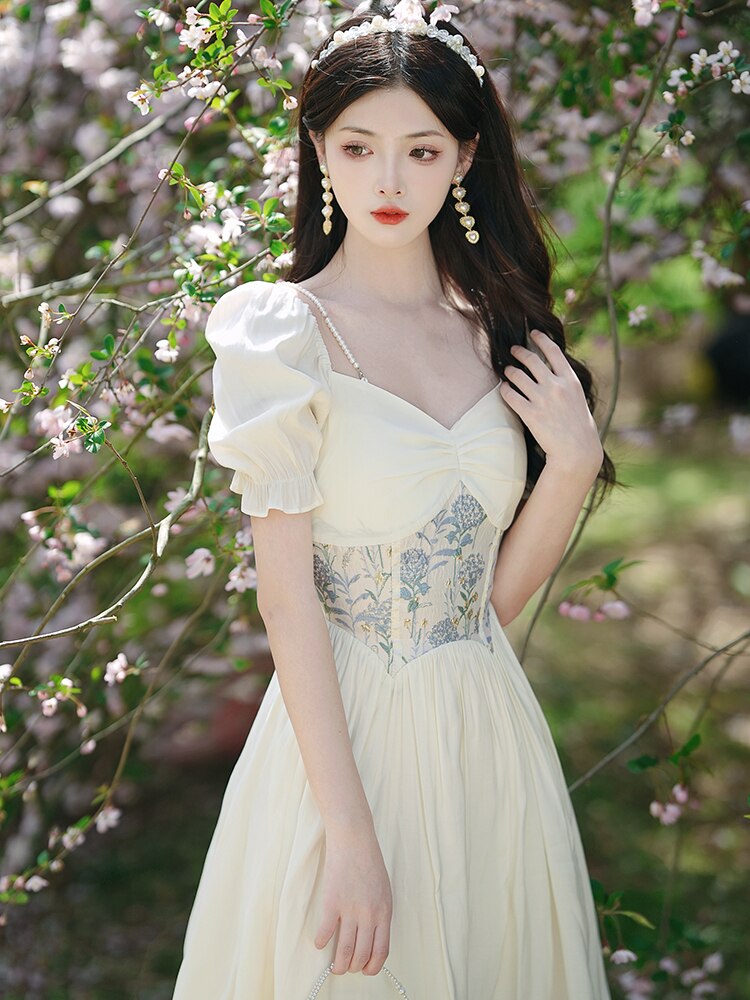 Vintage-style Romantic Royalcore Dress Vintage Corset Dress