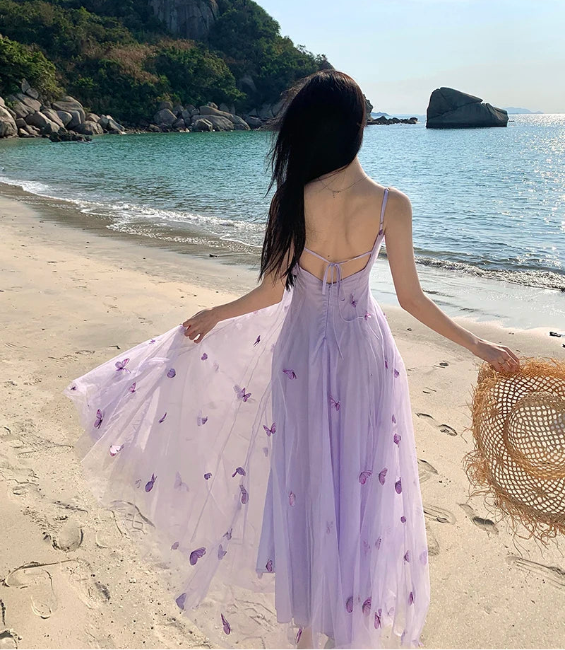 Lilac Butterfly Ethereal Fairycore Dress