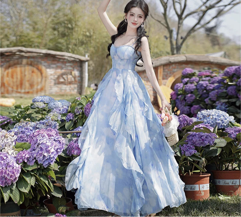 Princess Aura Ethereal Essence Blue Fairy Princess Dress