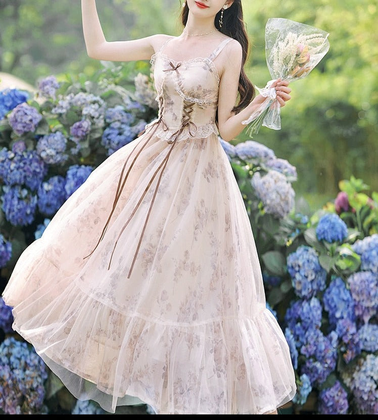 Princess Lavender Tulle Floral Long Prom Dress, Lavender Formal Evenin –  abcprom