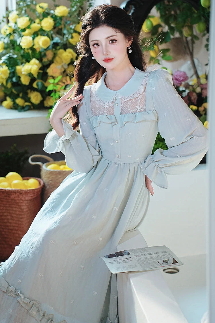 Alice Light Blue Victorian-Inspired Dress