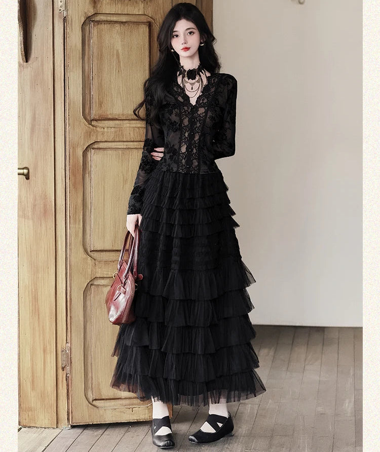 Shadow Flames 3-Piece Romantic Goth Set