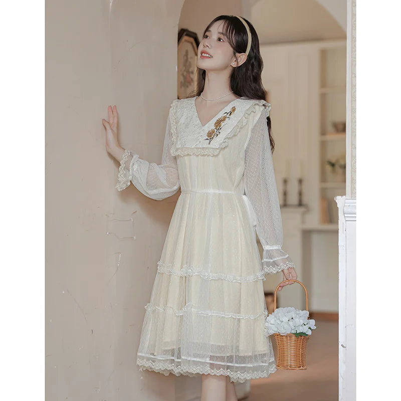 Vintage Spirit Lace Cottagecore Dress
