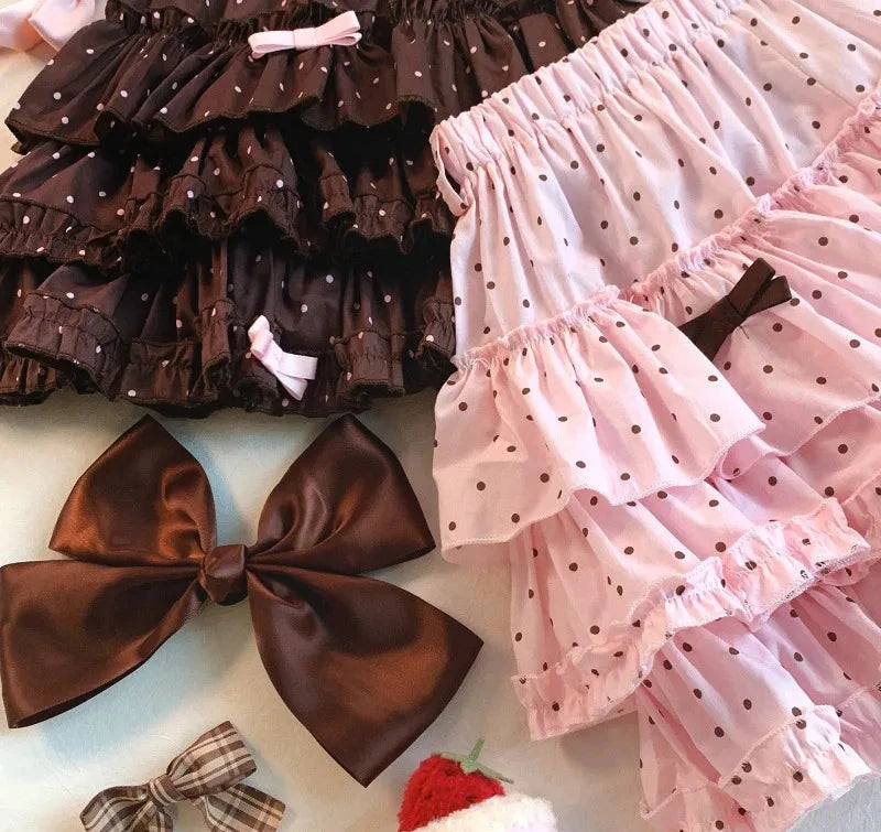 Kawaii Princess Himekaji Sukapan Ruffle Mini Skirt with Attached Shorts