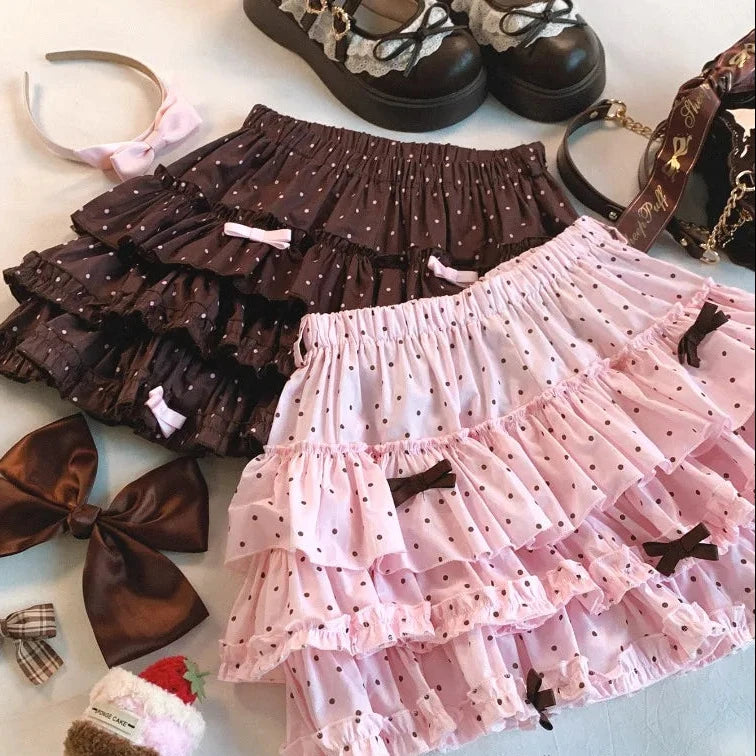 Kawaii Princess Himekaji Sukapan Ruffle Mini Skirt with Attached Shorts
