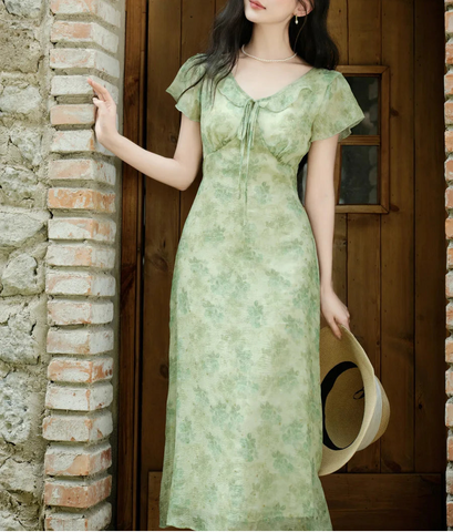 Spring Clover Fairy Cottagecore Dress