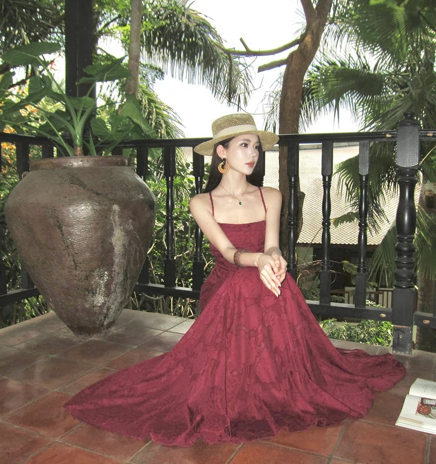 Pandora-Wildwing Burgundy-Red Long Dress