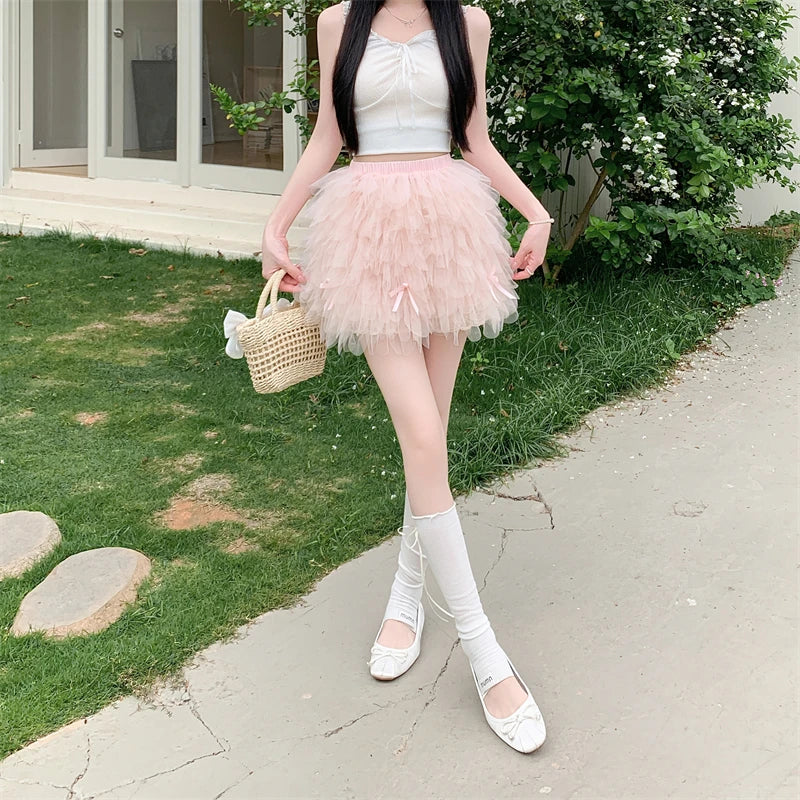 Day-Beam Coquette Mini Skirt