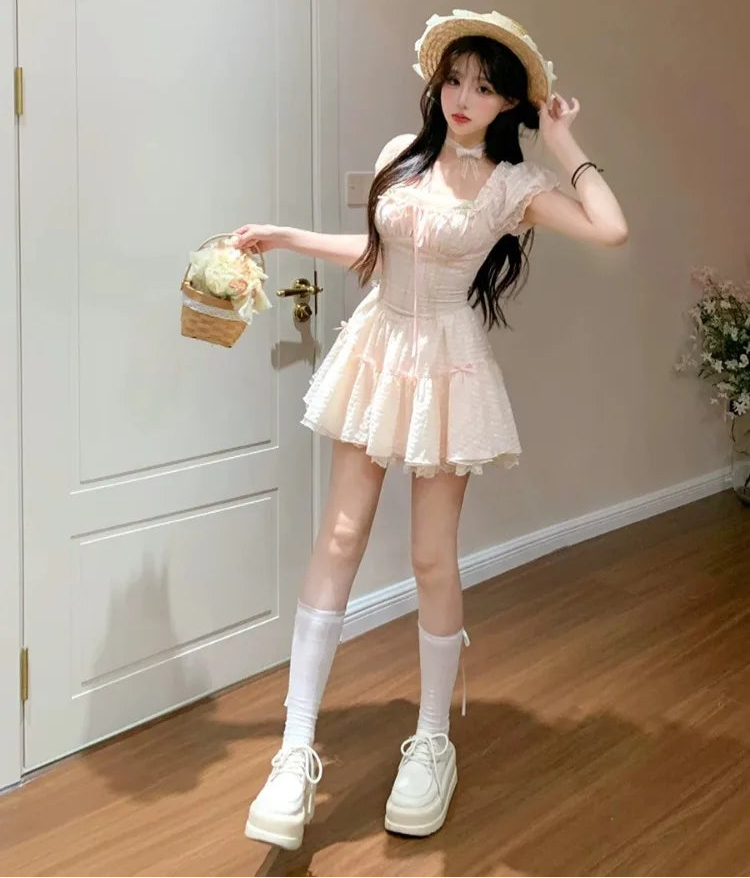 Vanilla Glow Sweet Coquette Dress