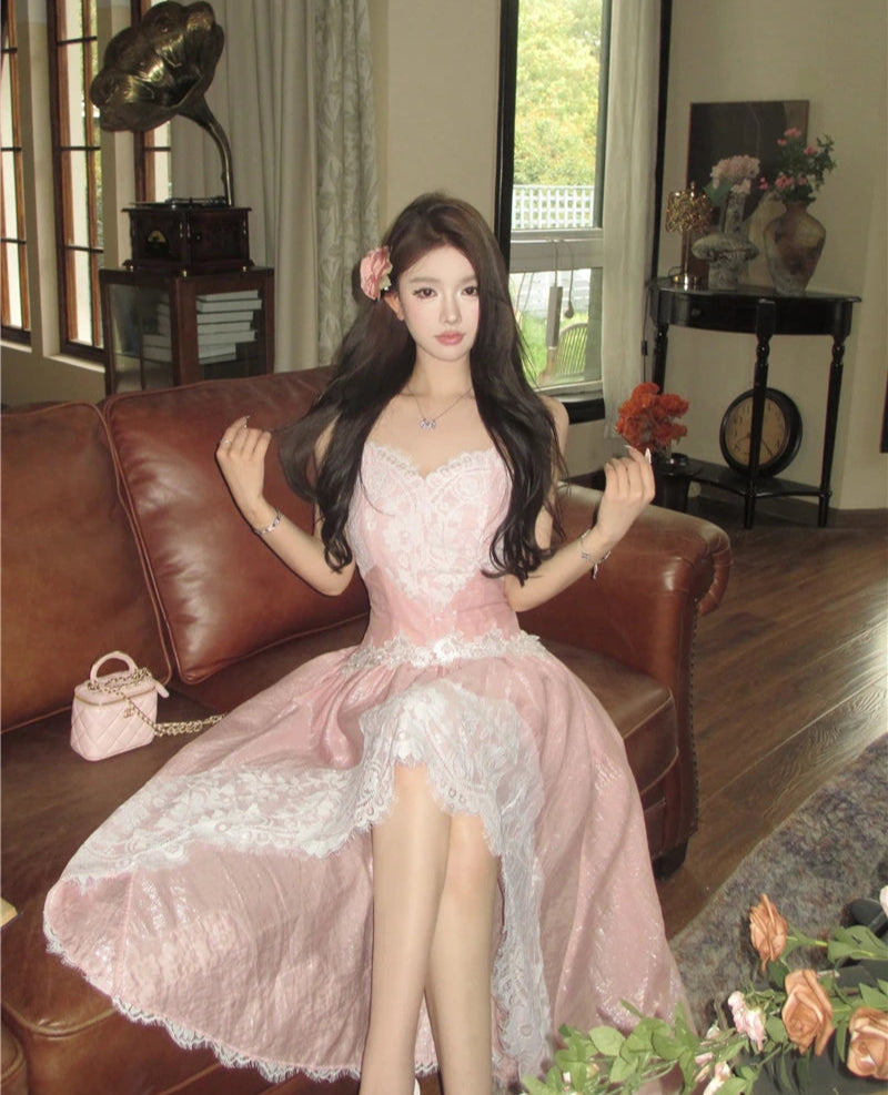 Lace Coquette Princess Dress Fairycore Dress Coquette Fashion Aesthetic Lace Coquette Princess Dress Fairycore Dress Coquette Fashion Aesthetic