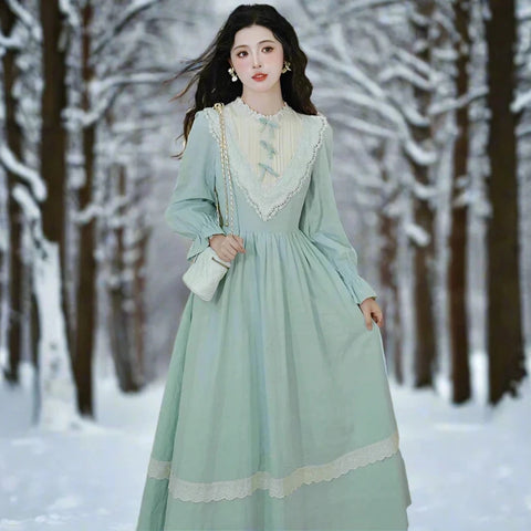 Winter Belle Romantic Royalcore Victorian Vintage-Style Dress