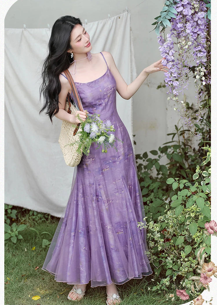 Amethyst Fairy Dress + Flower Choker Necklace