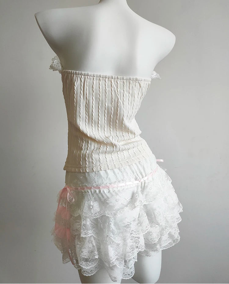 Coquette Lace-Up Tube Top