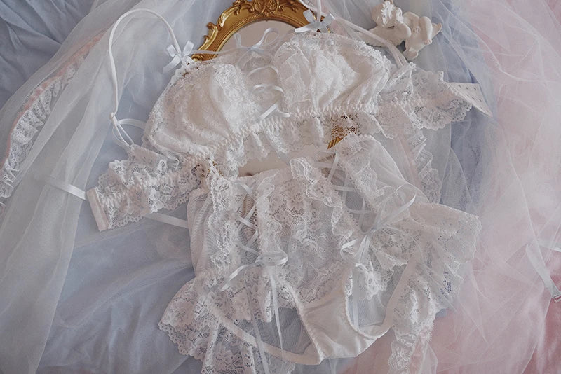 Evangeline Lace High-Waisted Coquette Lingerie Set