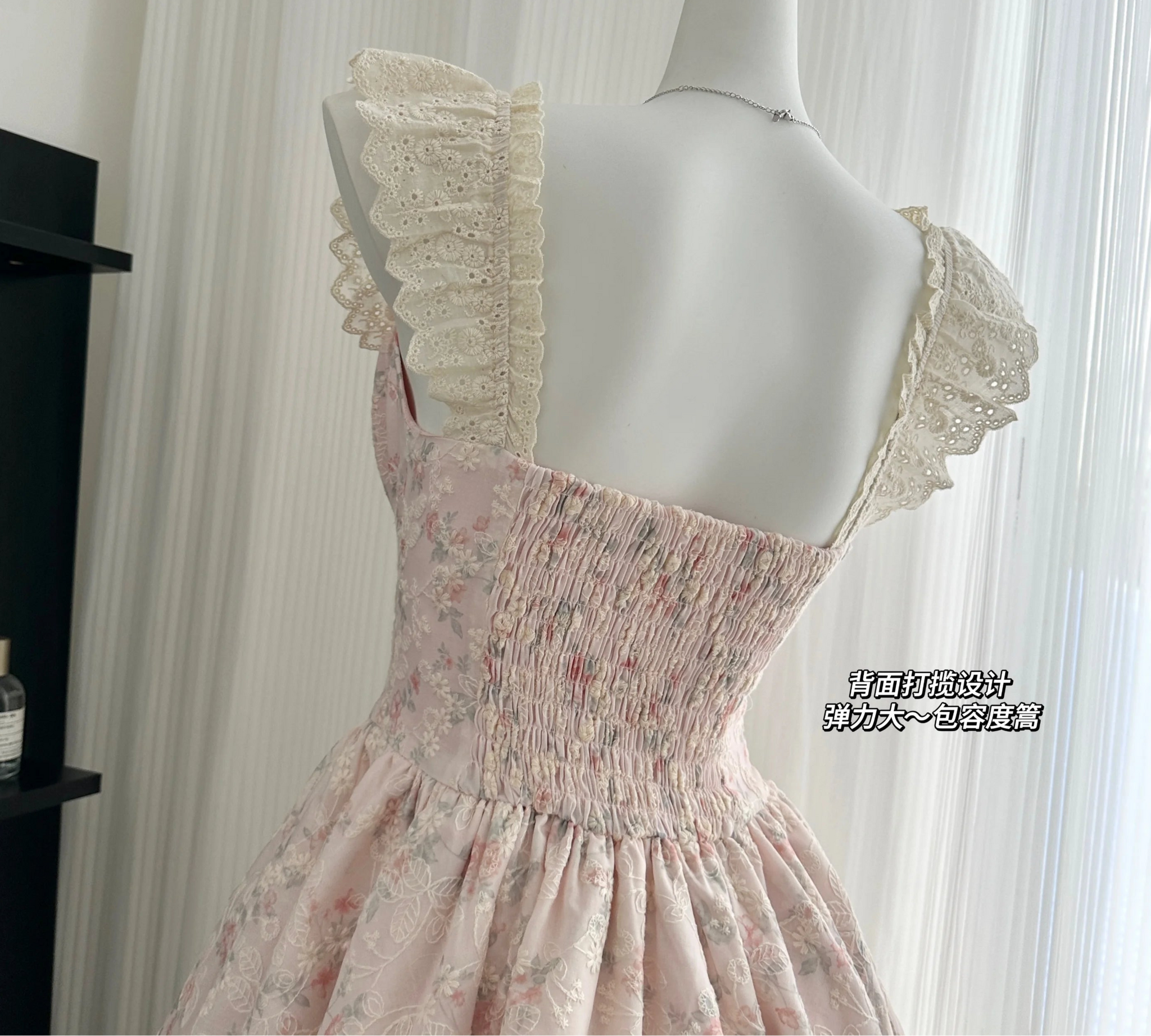 Floral Lace Tiered Coquette Dress coquette aesthetic clothing