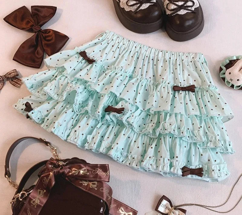 Kawaii Princess Himekaji Sukapan Ruffle Mini Skirt with Attached Shorts