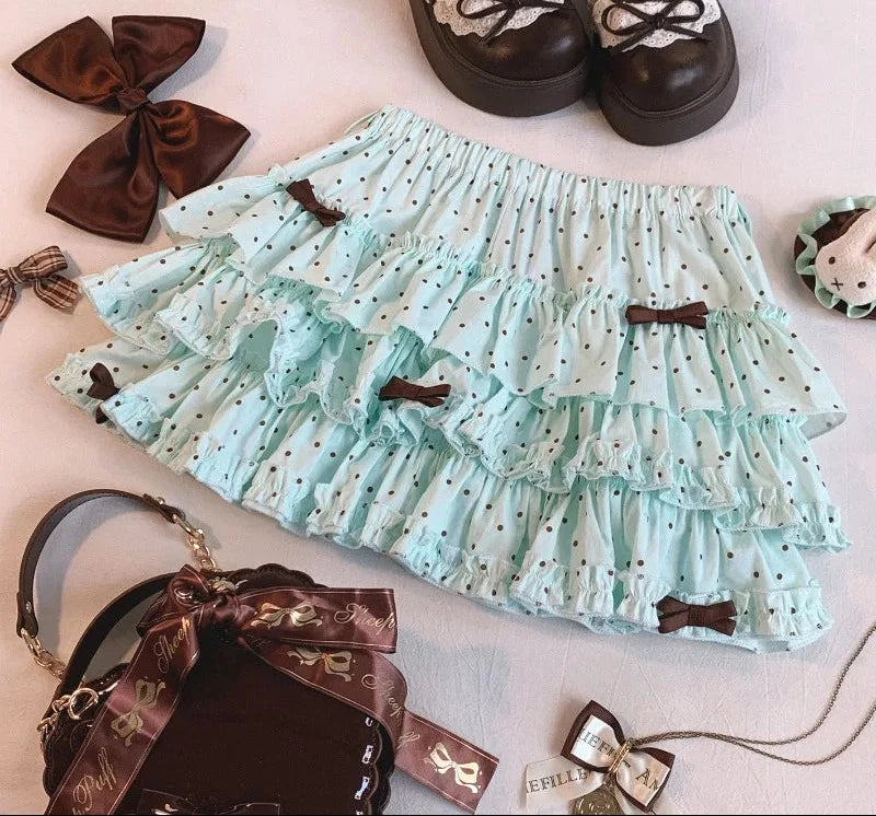 Kawaii Princess Himekaji Sukapan Ruffle Mini Skirt with Attached Shorts