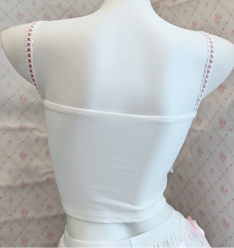 Lace & Ribbon Rose Coquette Crop Top