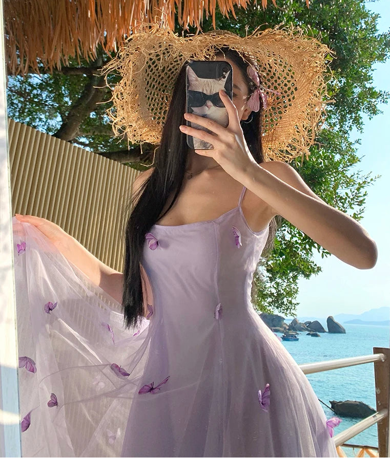 Lilac Butterfly Ethereal Fairycore Dress