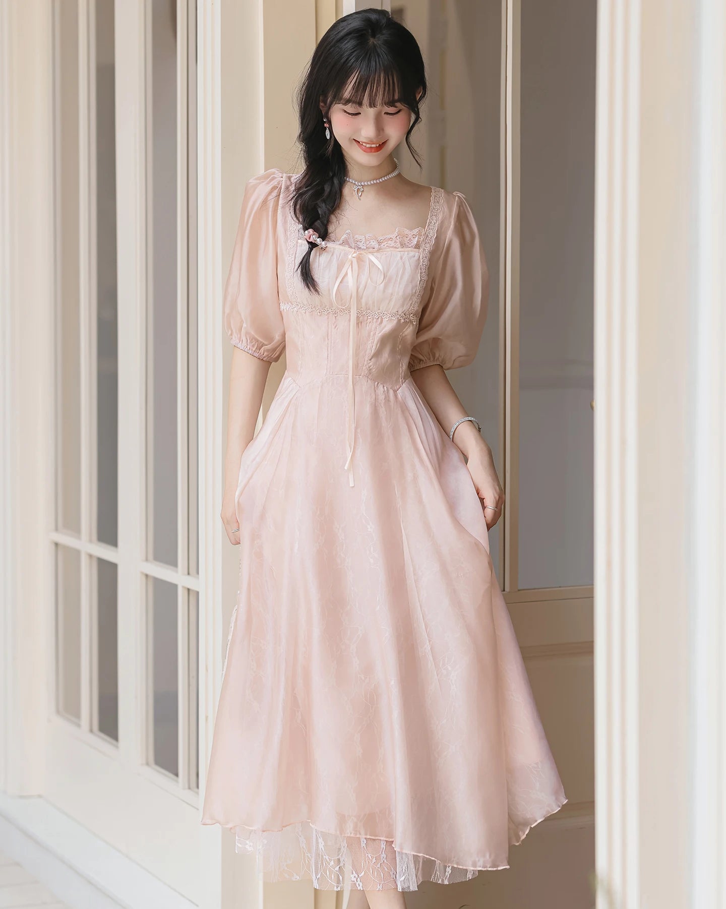 Selenia Golden-Rose Coquette Princess Dress
