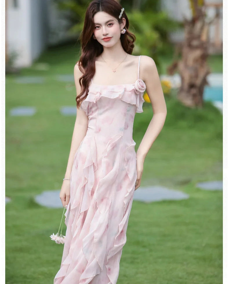 Soft Enchant Fairycore Ethereal Dress - Feminine Romantic Cottagecore Aesthetic