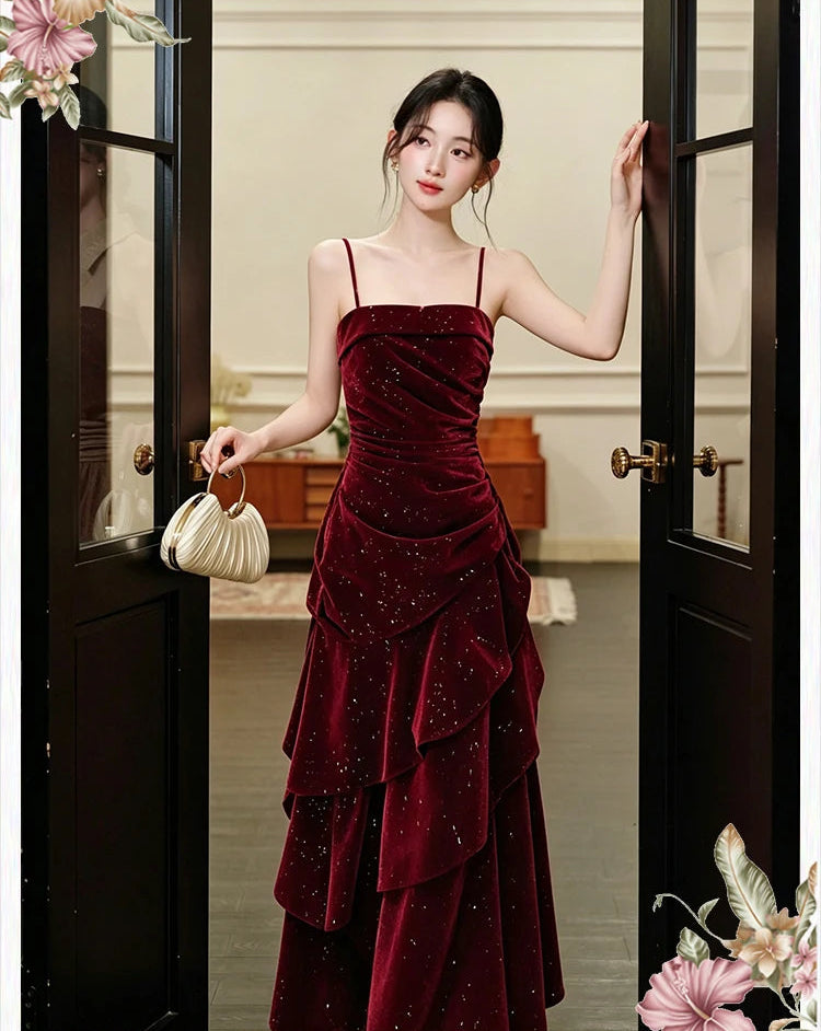 Bloodmoon Rose Vampirecore Dark Romantic Velvet Dress