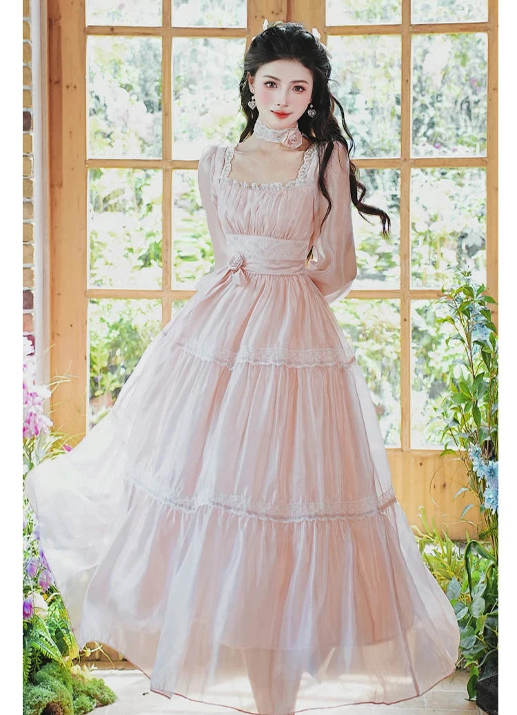 Rosepetal River Fairycore Princess Dress