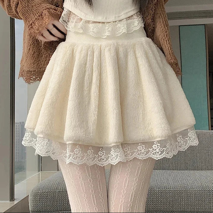 Cozy Winter Coquette Skirt with Shorts