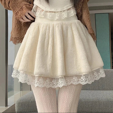 Cozy Winter Coquette Skirt with Shorts