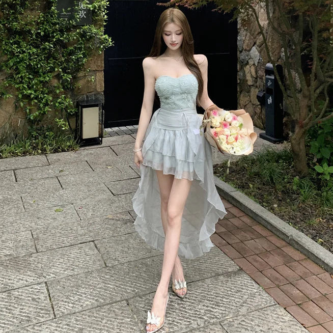2-Piece Blue Nymph Fairycore Dress Set