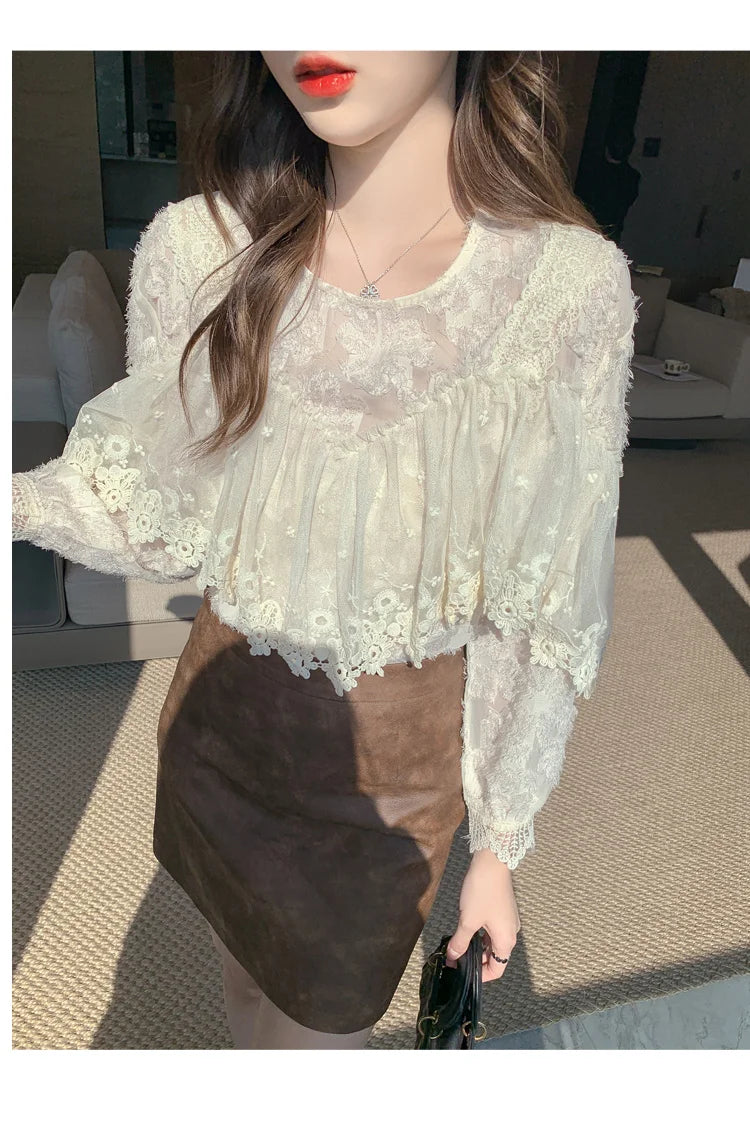 Camie Victorian-style Lace Blouse