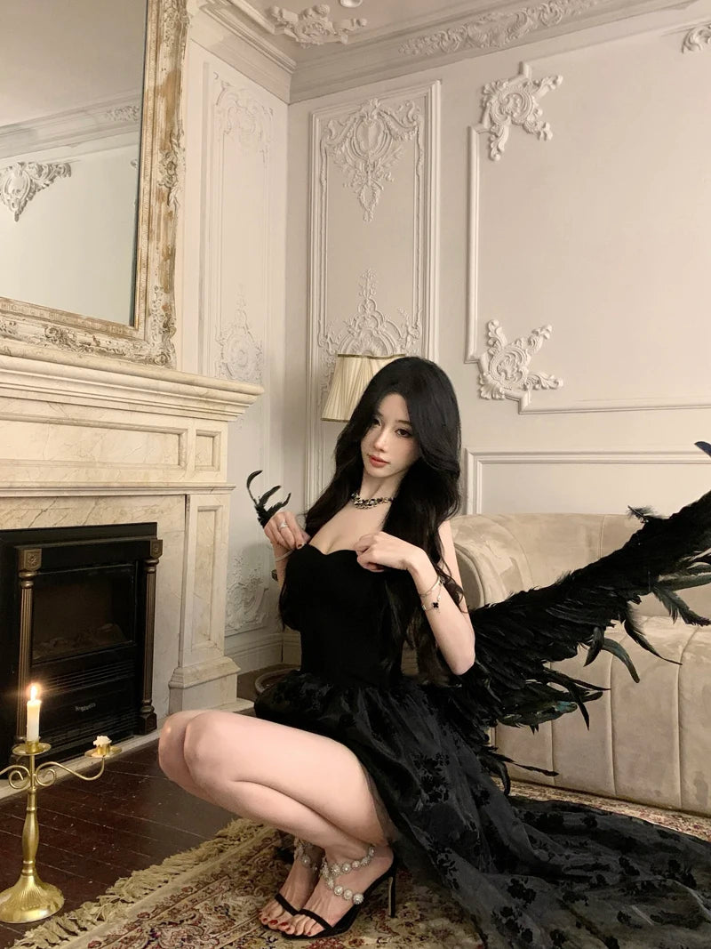 Haunting Flowers Dark Romantic Goth Dress